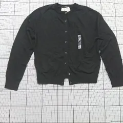 ◇ ⊂ 美品 UNIQLO ユニクロ シンプル系 長袖 メリノクルーネックカーディガン サイズL ブラック系 レディース E  【1508260029315】