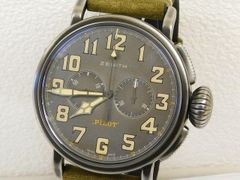 美品 ゼニス（ZENITH）■ 11.2430.4069 パイロットウォッチ・タイプ20 クロノグラフ トンアップ 45mm メンズ 時計□7F