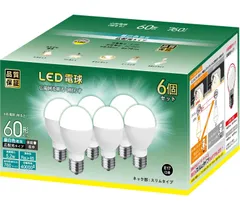 LED電球 E17口金 60W形相当 760lm 昼白色 5Wミニクリプトン型 小形電球 高輝度 広配光 密閉器具対応 6個セット