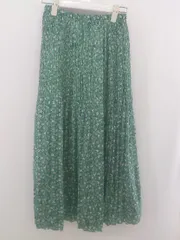 ◇ w closet ダブルクローゼット サテン調 花柄 ロング ギャザー スカート サイズF グリーン マルチ レディース P  【中古】 【1211210004576】のサムネイル