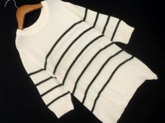 MOUSSY マウジー ボーダー サマー ニット セーター sizeF/白ｘ黒 ■◆ レディース
