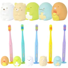 ユーカンパニー すみっコぐらし マスコット吸盤付き歯ブラシ しろくま ねこ ペンギン とんかつ とかげ キャップ付き はぶらし こども キッズ かわいい