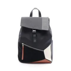 ロエベ LOEWE リュックサック バックパック PUZZLE パズル 33580Z54 ブラック/ブラウン/ホワイト ナイロン レザー アナグラム パズル バッグパック メンズ Used Aのサムネイル