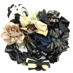 バンスクリップ バナナクリップ等 ヘアアクセサリー 20点セット リボン パールモチーフ他 まとめて 大量 まとめ売り レディース 【中古】