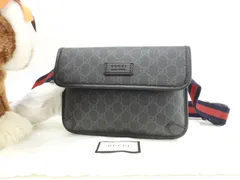 グッチ ボディバッグ ウェビング オールドGGスプリーム黒 ベルトバッグ 美品@ 6