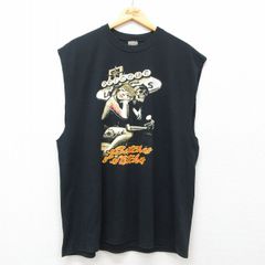 XL/古着 ノースリーブ ビンテージ Tシャツ メンズ 00s マリリンモンロー スケルトン バイク クルーネック 黒 ブラック 25jul07 中古