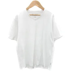 ナノユニバース nano universe Tシャツ カットソー 半袖 Vネック 無地 S ホワイト 白 /YM29