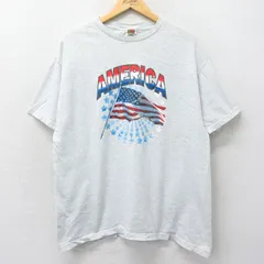 XL/古着 フルーツオブザルーム 半袖 ビンテージ Tシャツ メンズ 00s 星条旗 大きいサイズ クルーネック 薄グレー 霜降り 24mar18 中古