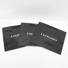 レオナール LEONARD 3枚セット 紙袋 ショッパー ショップ袋 純正 付属品 ロゴ 黒系 ブラックのサムネイル