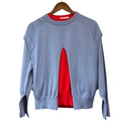 ENFOLD エンフォルド 19AW タッチバックフレアプルオーバー売れ筋商品|||ニット 38 ネイビー 300CA370-2240 R14549 ENFOLD - ENFOLD エンフォルド 19AW タッチバックフレアプル