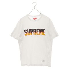 SUPREME (シュプリーム) 19AW Flame Top Tee フレイム ロゴ 半袖 カットソー Tシャツ ホワイト