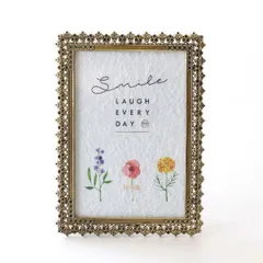 フォトフレーム 写真立て おしゃれ 卓上 縦置き 横置き かわいい アンティーク調 アンティークゴールドのフォトフレーム フルールド・リス