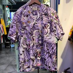 WACKO MARIA 紫虎柄アロハシャツ Mサイズ 日本製】 - メルカリ