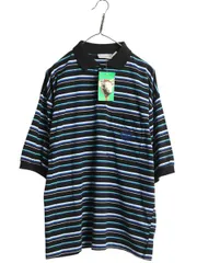 【お得なクーポン配布中!】 デッドストック 90s ジバンシー ボーダー 半袖 ポロシャツ メンズ L / 半袖シャツ ボックス スムース 素材 ポケット付き ワンポイント 刺繍