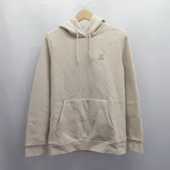 ◇ ⊇ GUESS ゲス 裏起毛 ロゴ 長袖 フーディー サイズS ベージュ レディース E  【1504240015965】