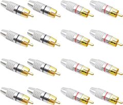 karim 互換品RCAプラグ ピン端子 ピンプラグ オス コネクタ 金メッキ 自作 オーディオ 真空管 アンプ ステレオ ソケット ケーブル 赤 黒