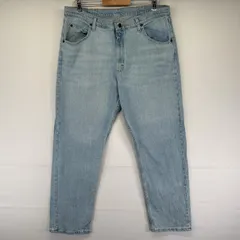 古着 ラングラー Wrangler デニムパンツ ストレート 5ポケット ジップ ジーンズ ジーパン 長ズボン 色落ち w36 L32  ブルー メンズ