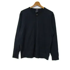 シップス ニット トップス 長袖 Vネック ハンドフレーム メンズ Lサイズ ネイビー SHIPS 【中古】