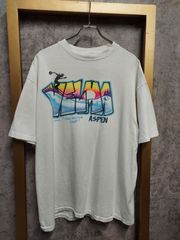 【US古着】90s USA製 Hanes VALMA ASPEN Big size Short sleeve t-shirt / ヘインズ ヴェルマアスペン ビックサイズ フォント ロゴ プリント ストリート 半袖 Tシャツ ホワイト ビックサイズ 2XL