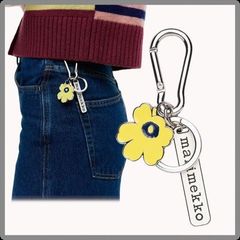 【1営業日発送】マリメッコ marimekko　Puhallus Unikko Ⅱ キーチェーン　黄色