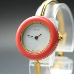 【正規】グッチ チェンジベゼル レッド 11/12.2 QZ レディース 時計 グッチ GUCCI チェンジベゼル 11/12.2 ホワイト GP レディース