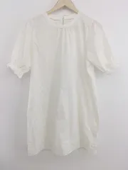 ◇ ◎ ems excite エムズエキサイト 五分袖 ミニ ワンピース サイズF ホワイト レディース P  【1212160002582】