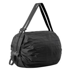 新品　未使用　エコバッグ　折りたたみ　 コンパクト　一気に畳める 肩掛け 黒い　コンビニ スーパ 買い物ショッピング 大容量サイズ　ファスナータイプ
