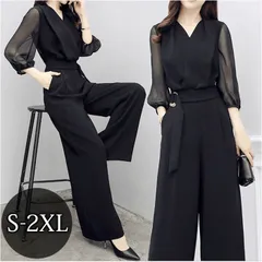 ☆ ブラック ☆ ドレス パンツドレス パーティー ロング おしゃれ dress1897 パーティードレス パンツ パンツドレス レディース ドレス パンツスタイル オールインワン サロペット フォーマル パーティドレス 黒 ブラック ワイドパンツ 七分袖