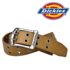 Dickies ベルト 《03ブラウン》新品 未使用 ディッキーズ PUレザーベルト ダブルホール ハトメ ダブルピン【G1C】ファッション メンズ