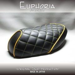 □【DIO ディオ AF34 AF35 SR ZX】張替え済♪　カスタムシート　黒/黄色　ダイヤ柄《Euphoria》□MK5978