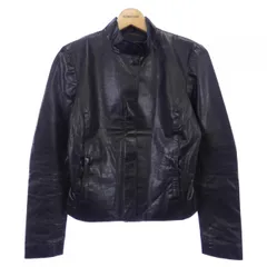 袖丈64cm✨最高級✨ m0851 レザーシャツジャケット ブラック サイズXS
