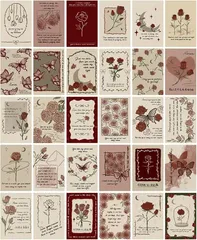 ドナリー おしゃれで可愛い ポストカード 30枚セット はがきサイズ 北欧 韓国 海外 インテリア 雑貨 ミニポスター(アンティークブロッサム)