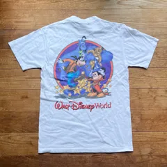 90's USA製 Walt Disney World FANTASIA Mickey Tシャツ　ウォルトディズニーワールド　ファンタジアミッキー　ホワイト　白