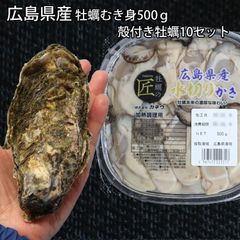 広島県産 牡蠣むき身500ｇ 殻付き牡蠣 かき小町 10個セット（加熱用）
