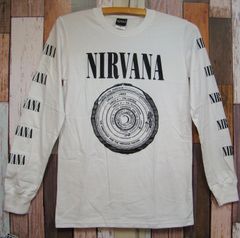 白 長袖/2★新品ニルヴァーナ★サークル【Nirvana】バンドTシャツ