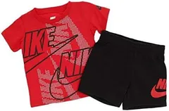 (ナイキ) NIKE キッズ Ｔシャツ＆ショートパンツセットアップ 通学通園 男児女児 66E517-023 KIDS FUTURA SS TEE & SHORT SET RED/BLACK