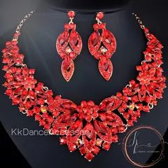 人気 スカーレット・エクスプレッション・セット ネックレス  ピアス  セット発表会 結婚式 イベント 衣装 宝飾 エレガント