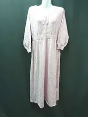 ◇ ◎ ●未使用● Et grenier Vネック ウエストゴム 無地 長袖 ロング ワンピース サイズF パープル レディース E 【1309250031215】