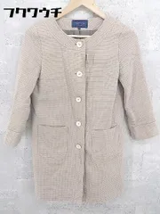 ◇ Rhythm of Life UNITED ARROWS 総柄 ノーカラー コート サイズS ベージュ レディース 【中古】 【1002798481893】
