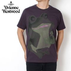 25SS新作モデル ヴィヴィアン・ウエストウッド Vivienne Westwood メンズ フロッグプリント FROG CLASSIC Tシャツ【PLUM】 3G01003C PLUM/【2025SS】m-tops
