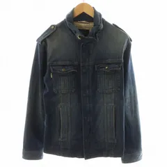 バーバリーブラックレーベル BURBERRY BLACK LABEL デニムジャケット ジージャン Gジャン スナップボタン 裏地チェック柄 L 紺 ネイビー D1F01-400-26 /AN49 ■GY14のサムネイル