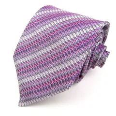 ミッソーニ ネクタイ ブランド ストライプ柄 シルク イタリア製 メンズ パープル Missoni 【中古】