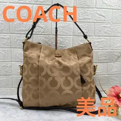 美品❣️COACH コーチショルダーバッグトートバッグシグネチャー柄2wayブラウン