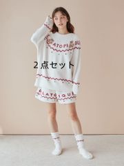 ジェラートピケ【販路限定商品】【HOLIDAY】ノルディックプルオーバー&ショートパンツセット  アイボリー