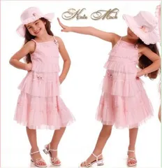 ケイトマック キッズドレス リングガール 子供 キッズ ドレス フォーマル　女の子 プリンセス 結婚式 発表会 七五三 ワンピース コットン綿100％ おしゃれ ピンク ホワイト パープル ネイビー チュール 韓国子供服2T 90cm