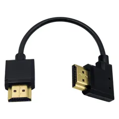 Duttek HDMI2.0ケーブル，0.15m 短いHDMI ケーブル，L型HDMI アダプタ右向き 90 度HDMI オスオスケーブル，超極細1080P HDMIケーブル 4k タイプAオス - タイプAオス）