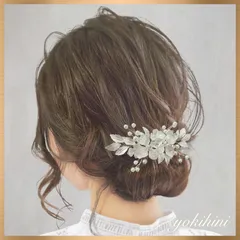 ウェディング ヘッドドレス ♡ 結婚式 ブライダル wedding bridal 前撮り フォトウェディング 髪飾り ヘアアクセサリー ヘアパーツ ヘッドパーツ 花冠 花かんむり 小枝 ティアラ ビジュー 花嫁 新婦 シルバー dress