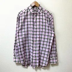 #anc ブリオーニ Brioni 長袖シャツ III ピンク系 グレー 白 チェック イタリア製 美品 メンズ [959427]のサムネイル