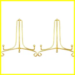 Artliving ゴールド プレートスタンド アイアン 皿立 写真立て 本立て 5号 (2 個セット)