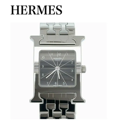 【中古美品】 エルメス HERMES Hウォッチ HH1.210ブラック 文字盤 ステンレス クォーツ レディース